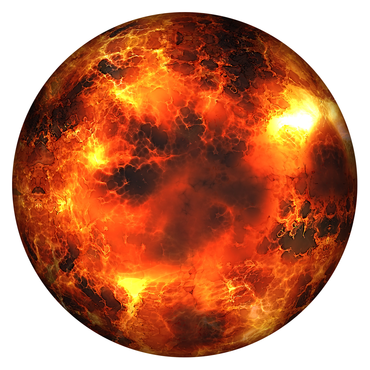 Molten Planet Texture Globe PNG image