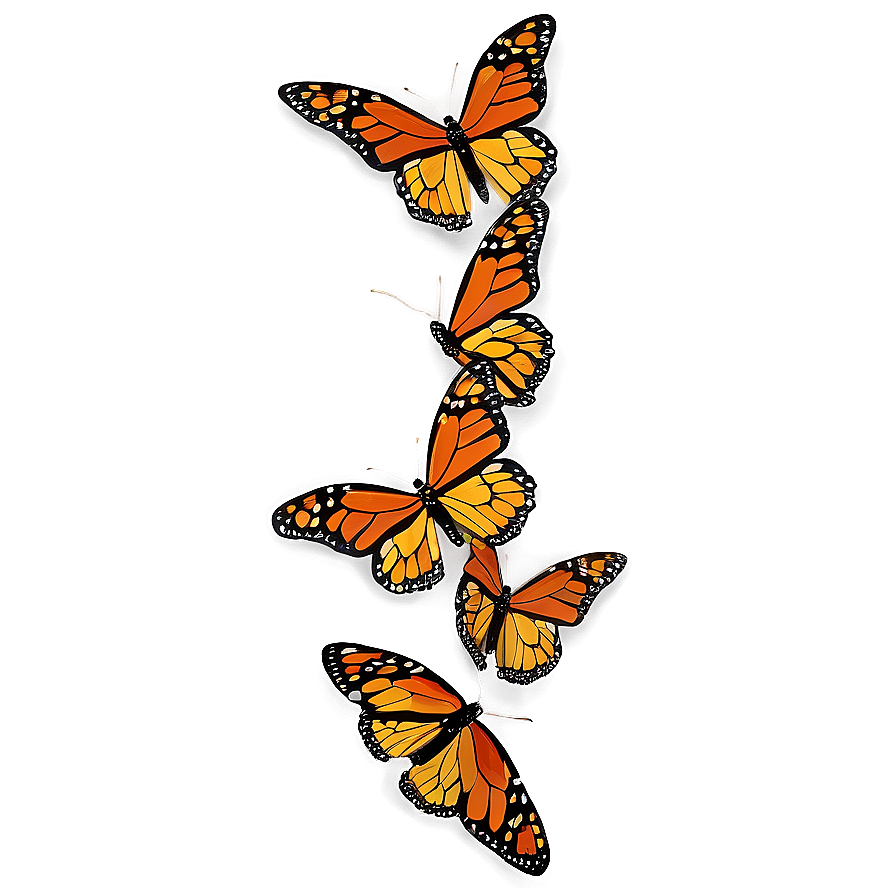 Monarch Butterflies Cluster Png 1 PNG image