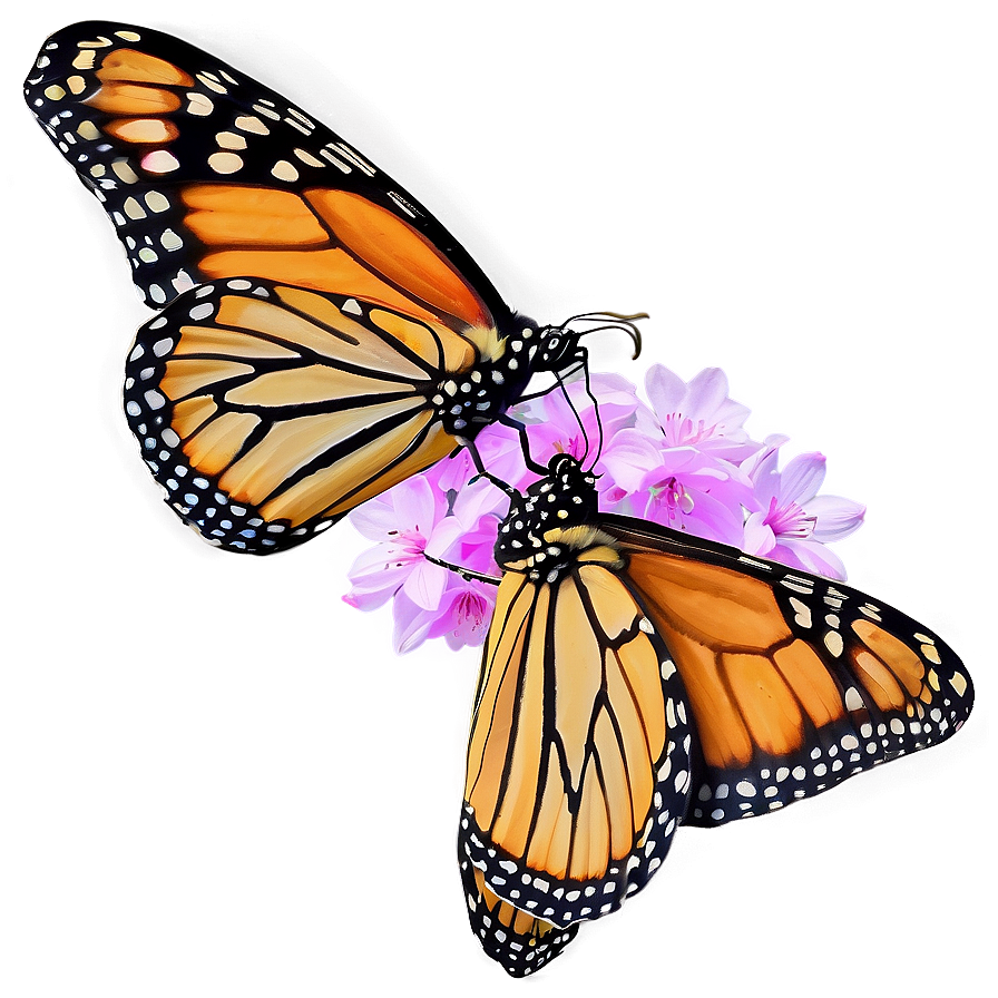 Monarch Butterflies In Spring Png Klf PNG image