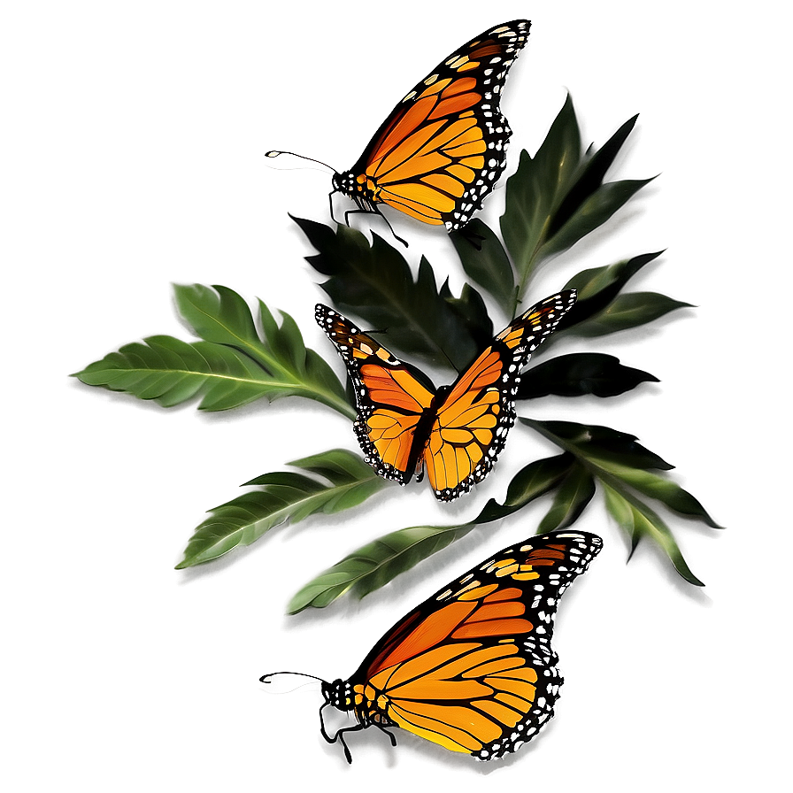 Monarch Butterflies In Sunset Png Xjn PNG image