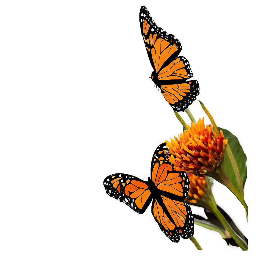 Monarch Butterflies Silhouette Sunset Png Bwc17 PNG image