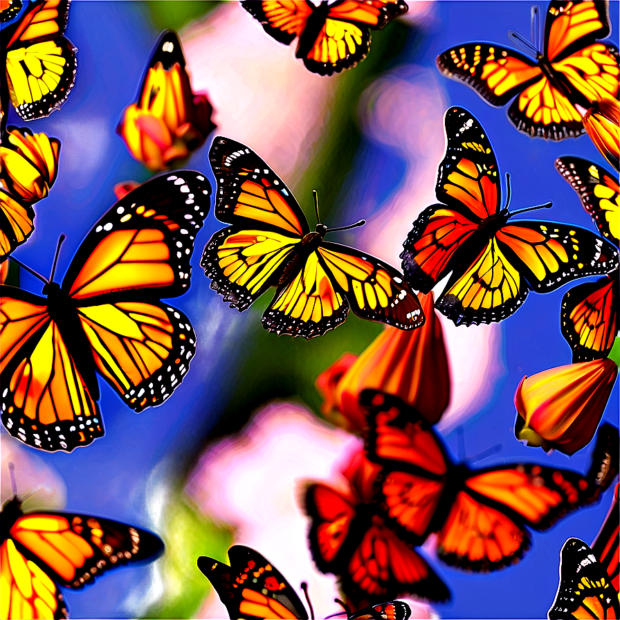 Monarch Butterflies Swarming Png 06252024 PNG image