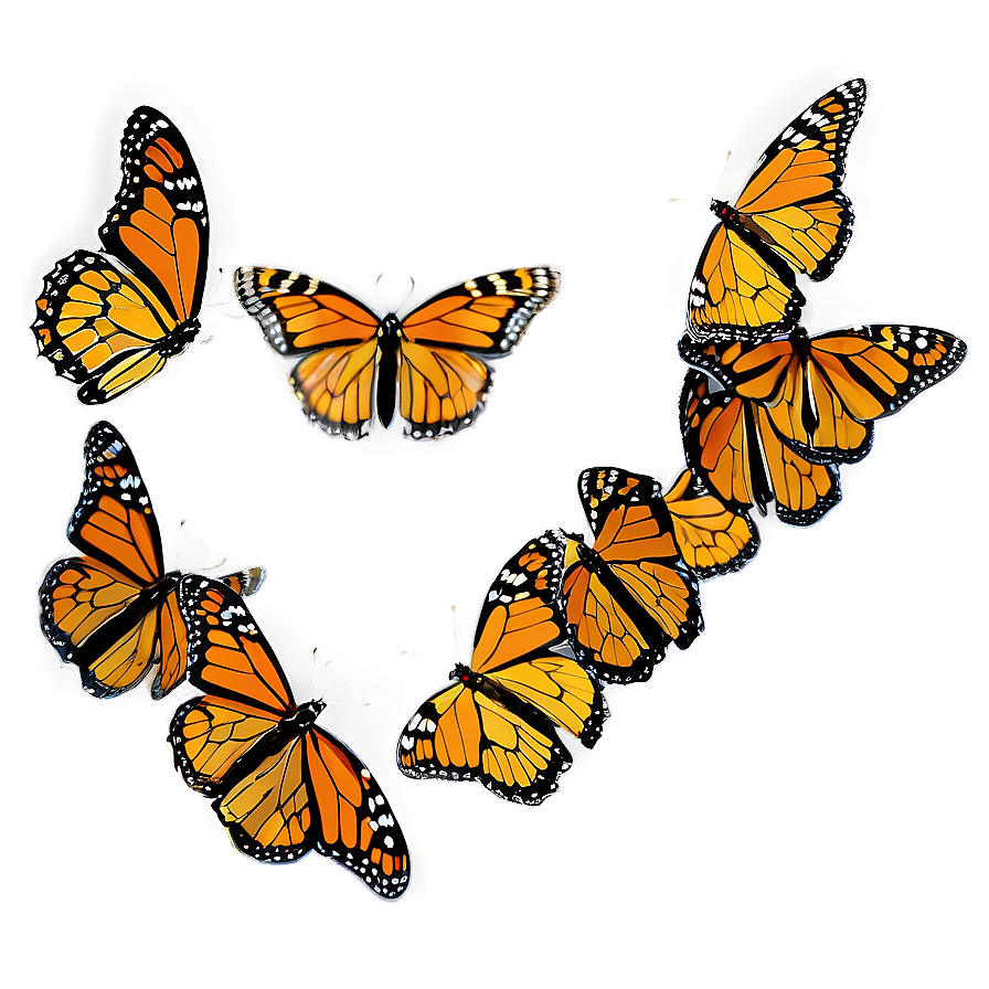 Monarch Butterflies Swarming Png Ctx PNG image