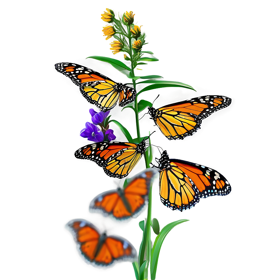 Monarch Butterflies Swarming Png Otd30 PNG image