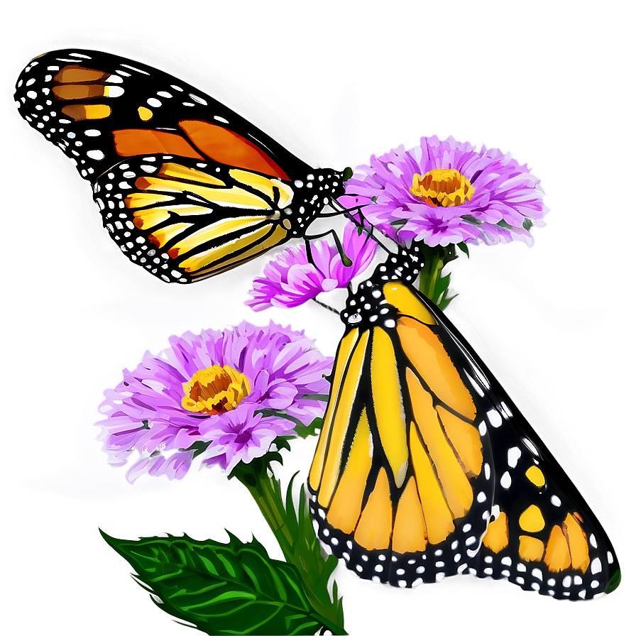 Monarch Butterfly On Flower Png Qgc98 PNG image