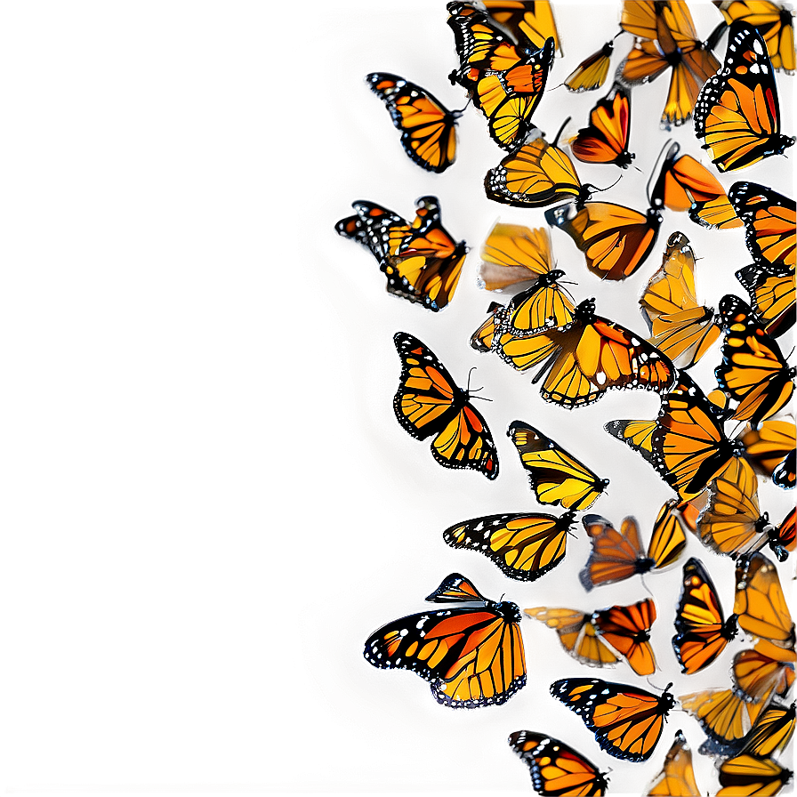 Monarch Butterfly Swarm Png Oko87 PNG image