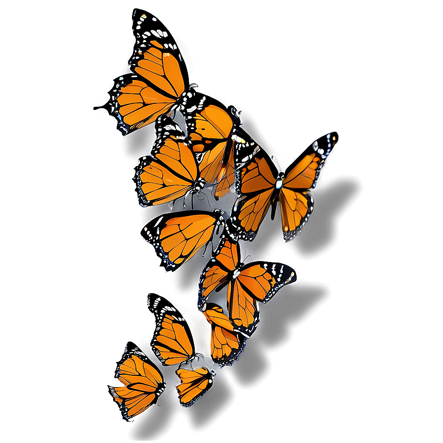 Monarch Butterfly Swarm Png Xvx84 PNG image