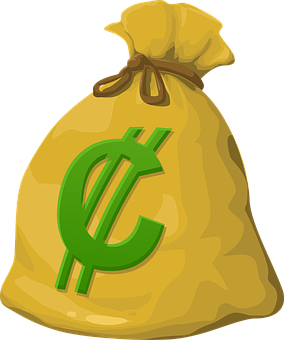 Money Bag Cartoon Illustration PNG image