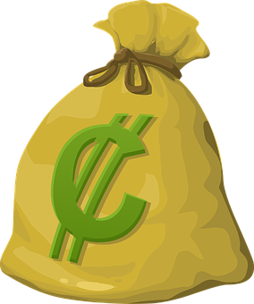 Money Bag Cartoon Illustration PNG image