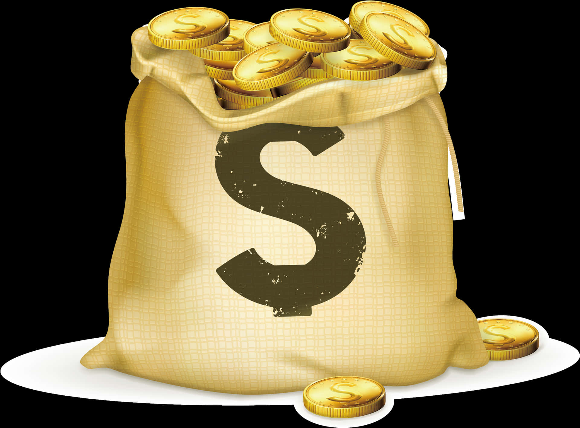 Money Bag Fullof Gold Coins PNG image