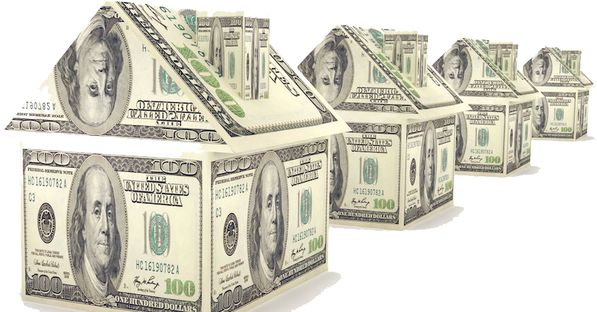 Money Houses Row Investment Concept PNG image