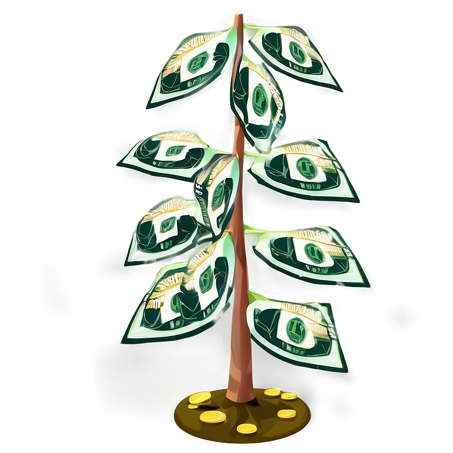 Money Tree With Dollar Leaves Png Qdj PNG image