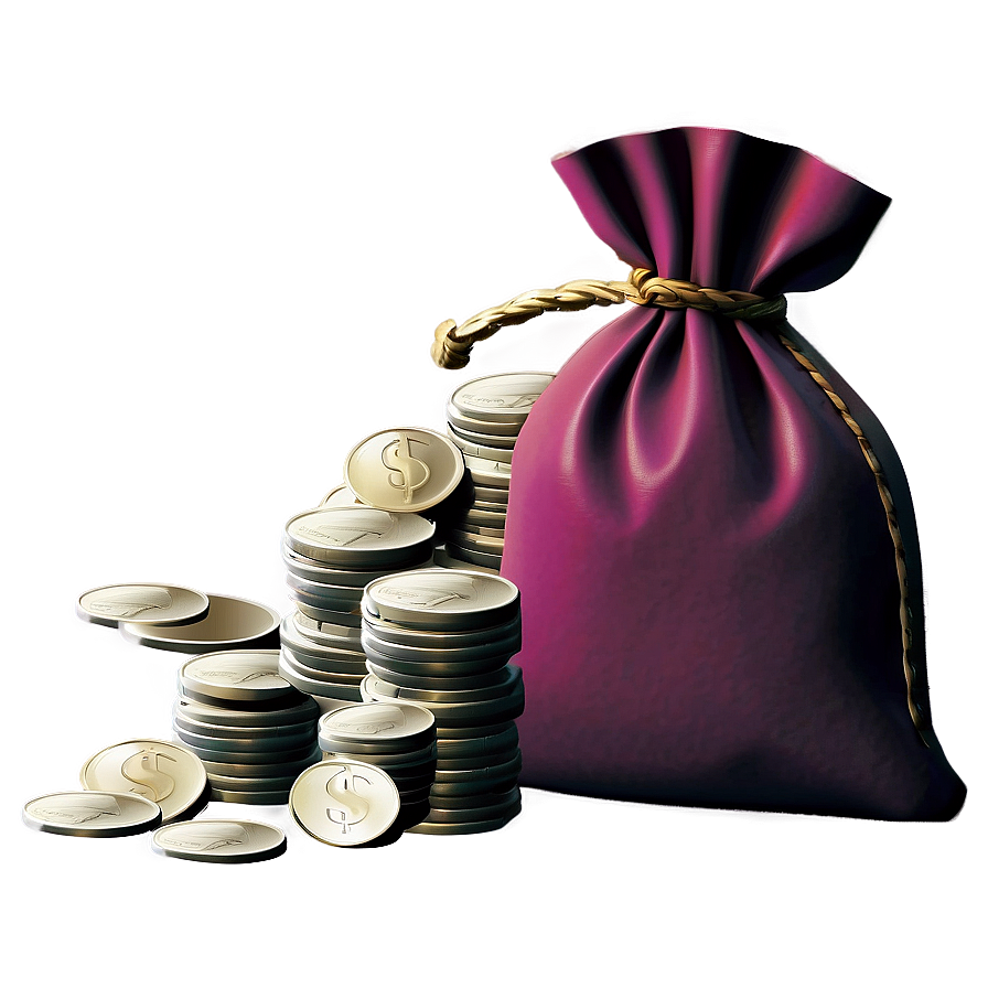 Moneybag With Coins Png 06132024 PNG image