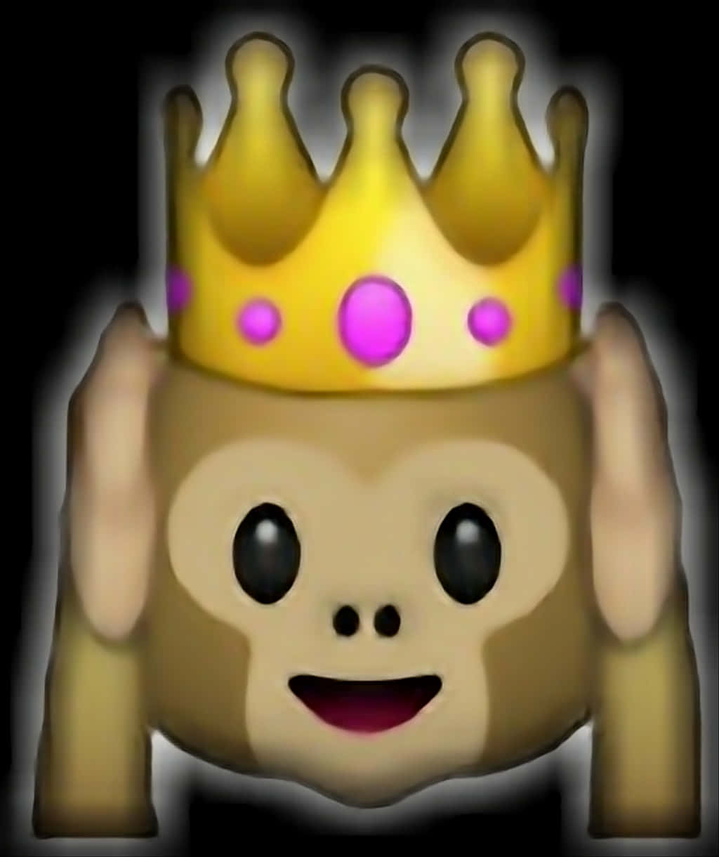 Monkey Crown Emoji PNG image