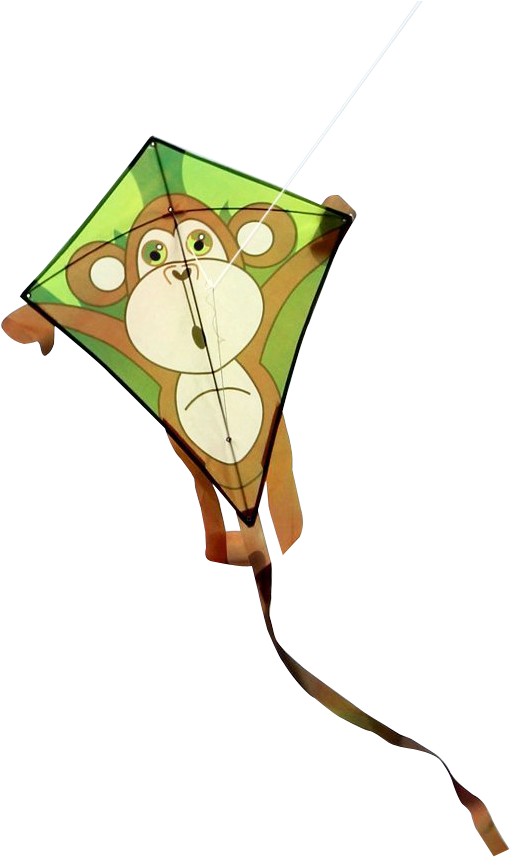 Monkey Design Kite Flying PNG image