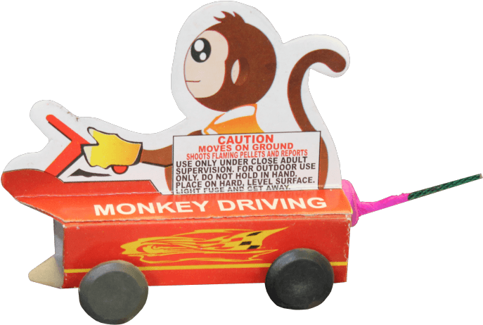 Monkey Driving Toy Car PNG image