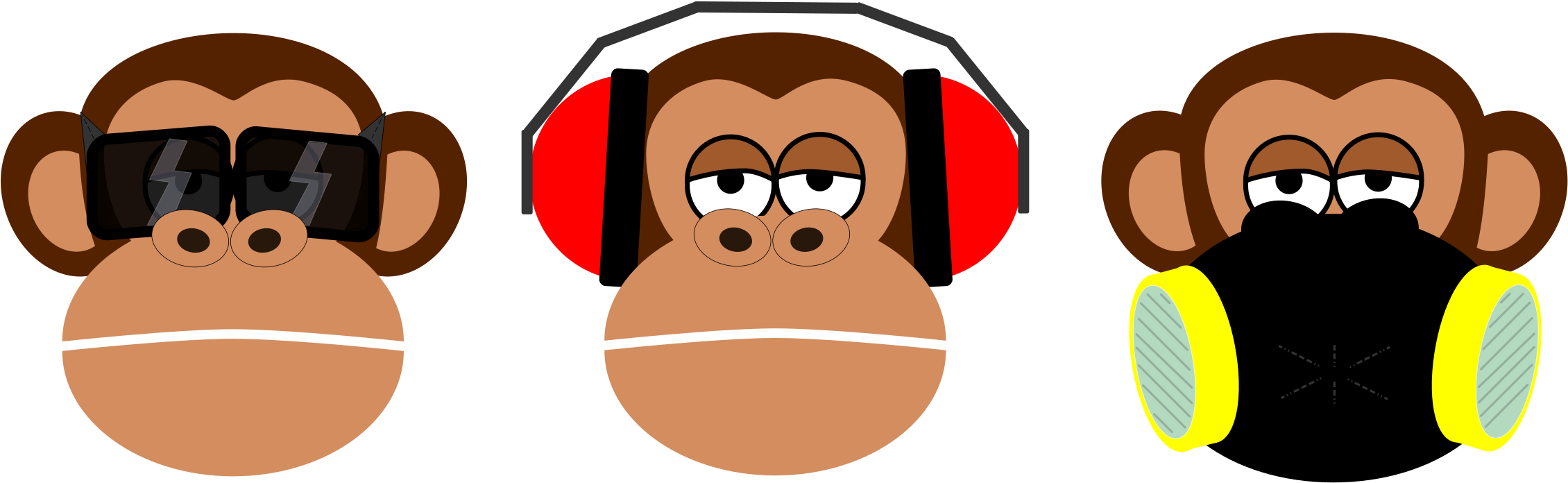 Monkey_ Emoji_ Variations_with_ Accessories PNG image