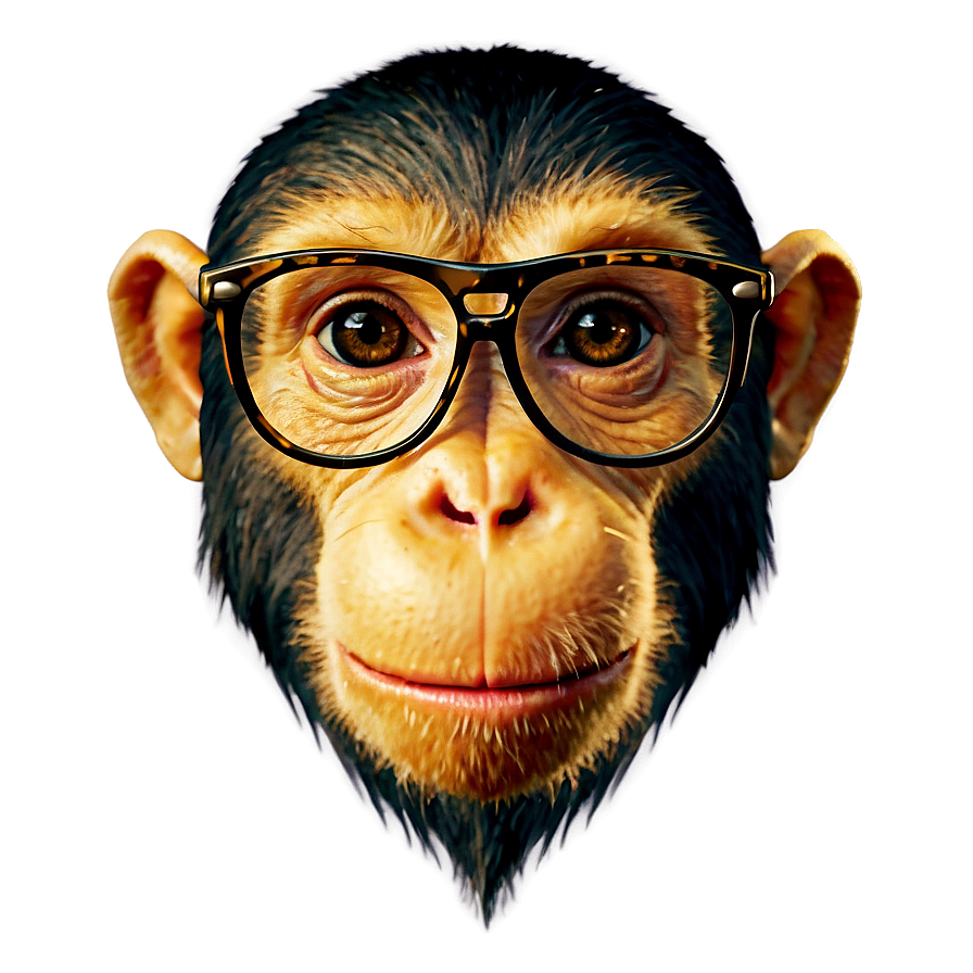 Monkey Face With Glasses Png 06272024 PNG image