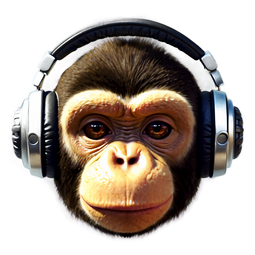 Monkey Face With Headphones Png 06272024 PNG image