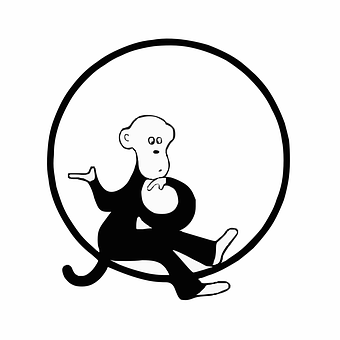 Monkey_ In_ Circle_ Vector_ Art PNG image