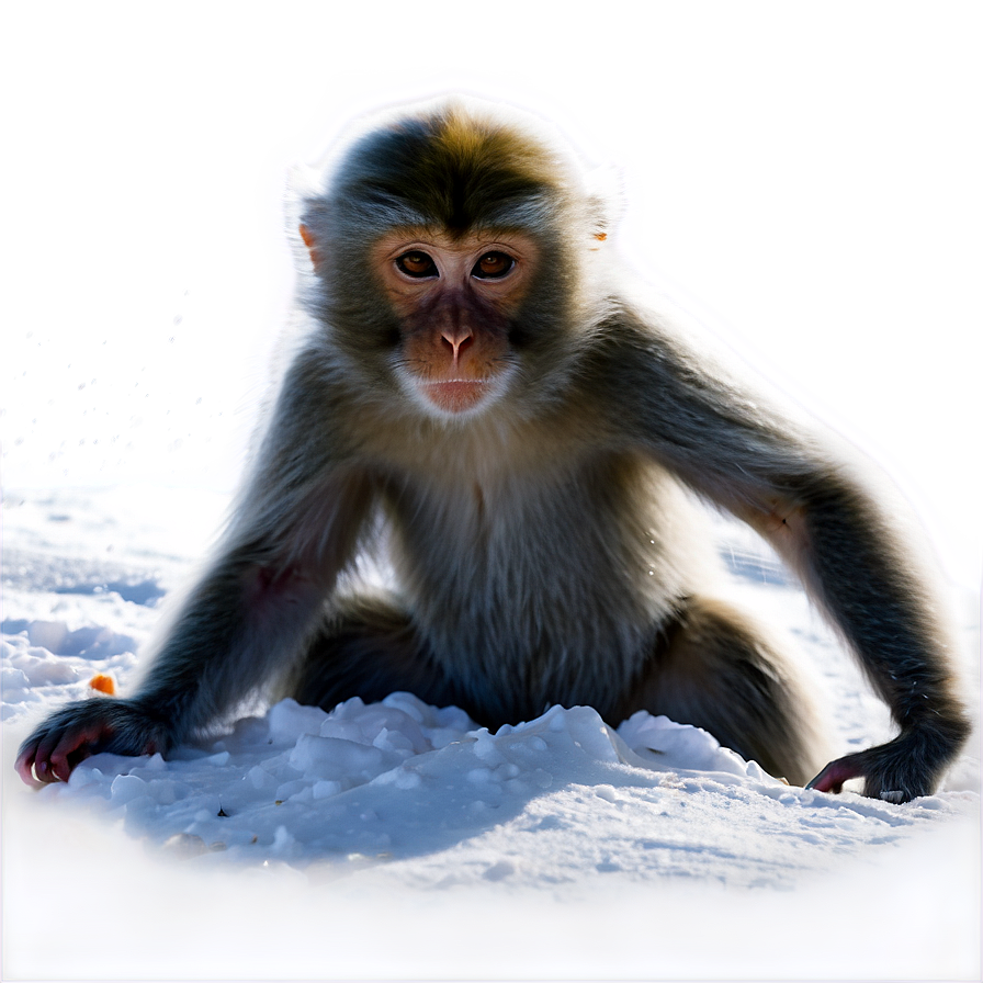 Monkey In Snow Png 05042024 PNG image