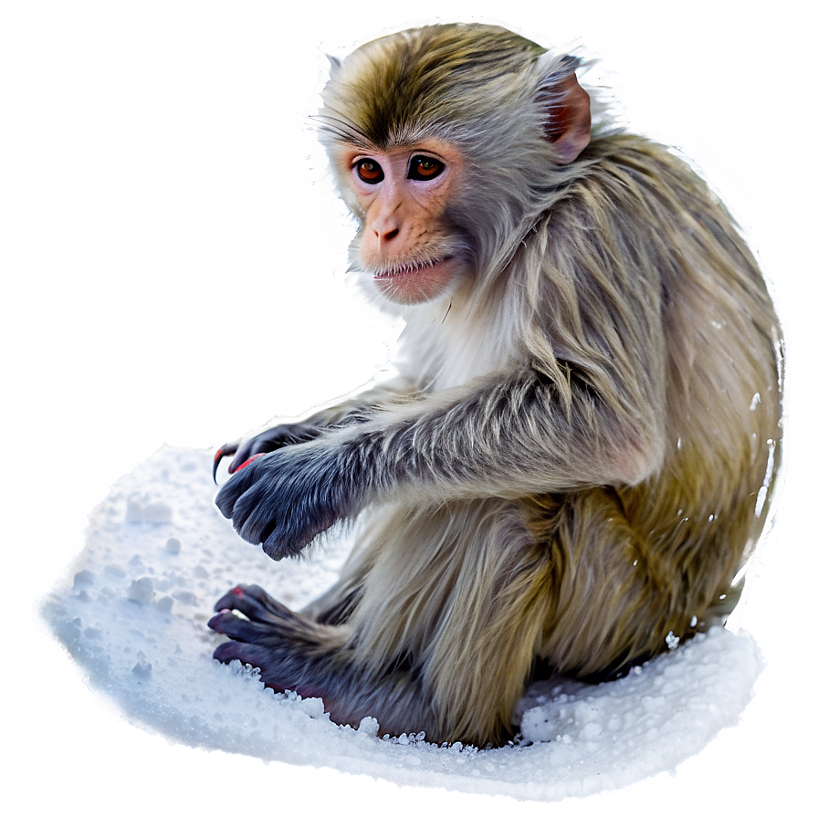 Monkey In Snow Png 05042024 PNG image