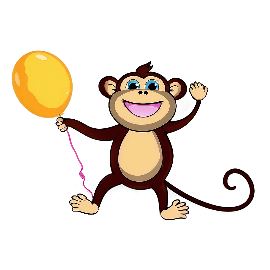 Monkey With Balloon Png 05042024 PNG image