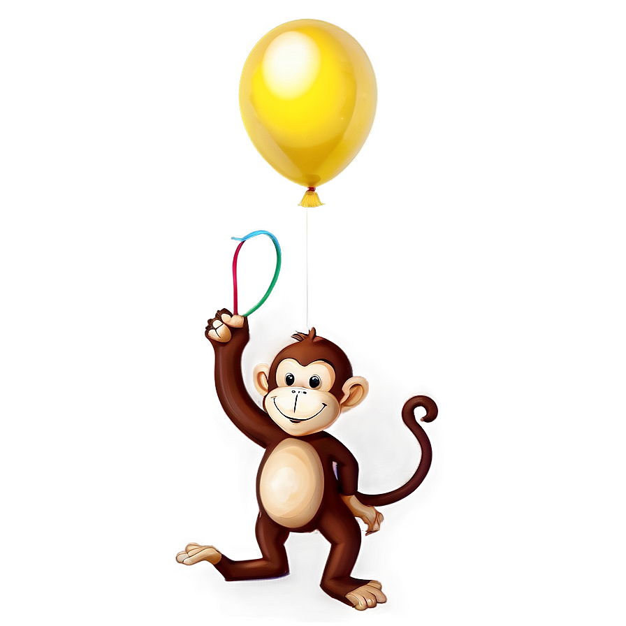 Monkey With Balloon Png Twp18 PNG image