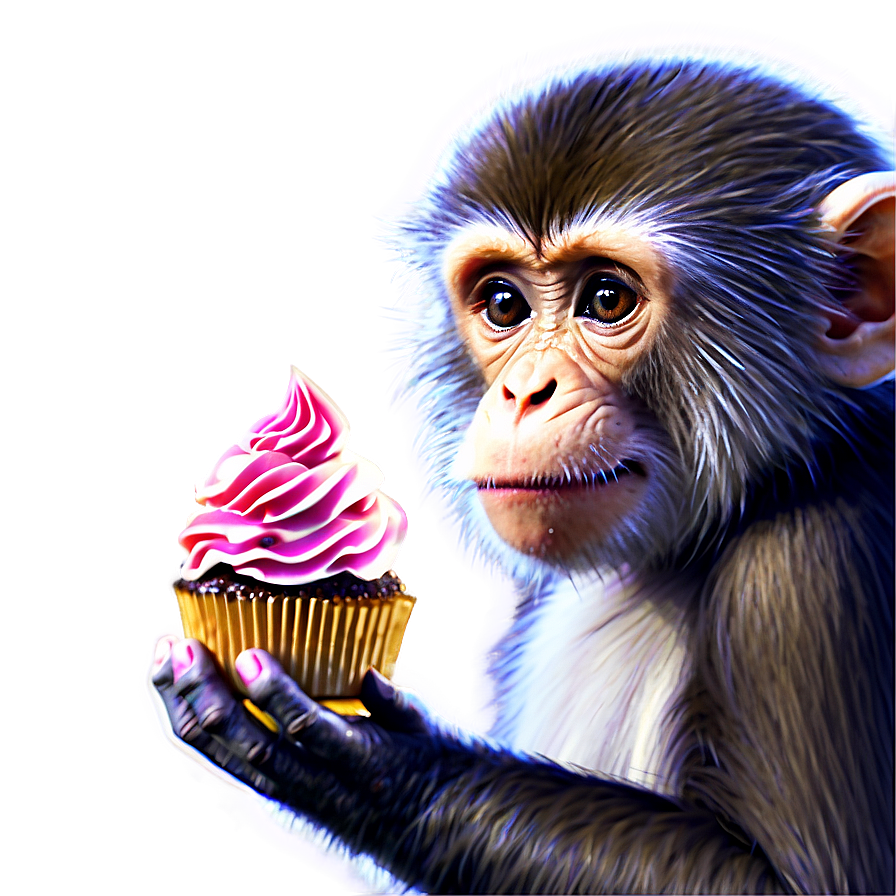 Monkey With Cupcake Png Bcg PNG image