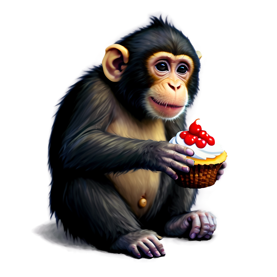 Monkey With Cupcake Png Hdw PNG image