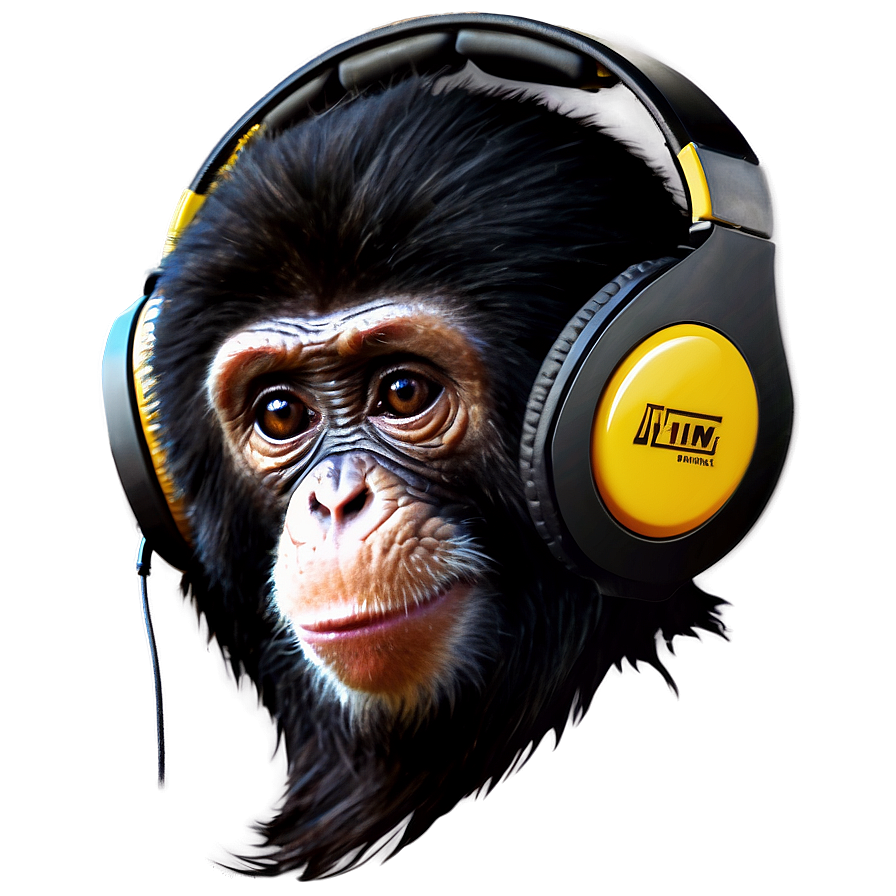 Monkey With Headphones Png 61 PNG image