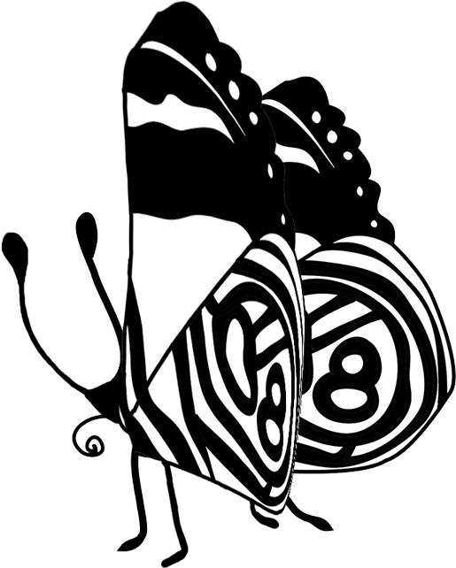 Monochrome_ Abstract_ Butterfly_ Art PNG image
