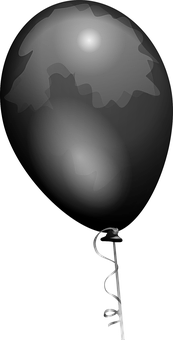 Monochrome Balloon Illustration PNG image