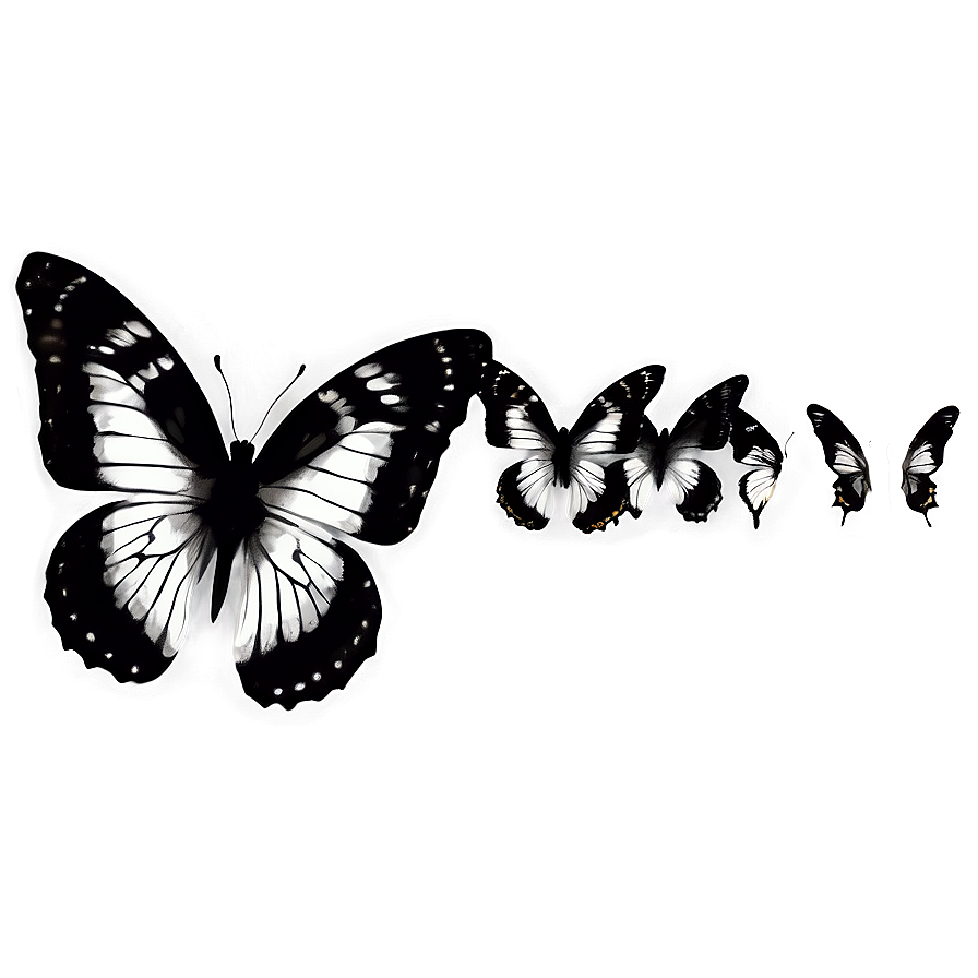 Monochrome Butterfly Graphic Png Jeo31 PNG image