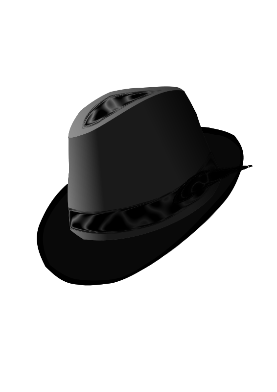 Monochrome Fedora Hat PNG image