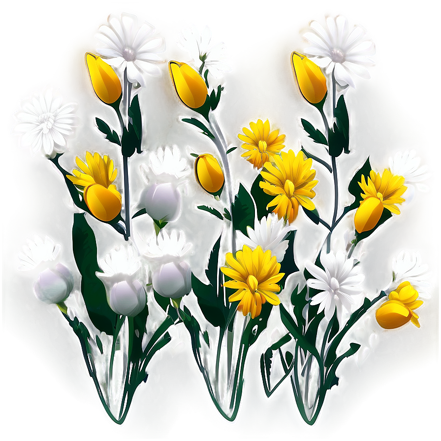 Monochrome Flower Outline Png Hri PNG image