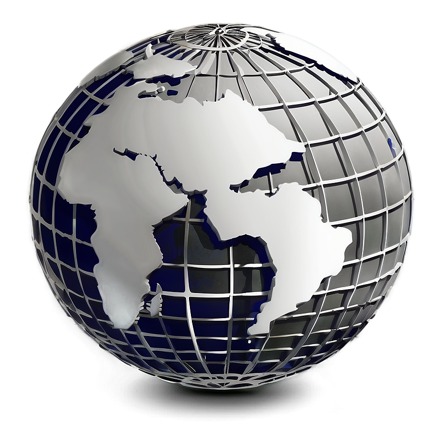 Monochrome Globe Design Png Wad PNG image