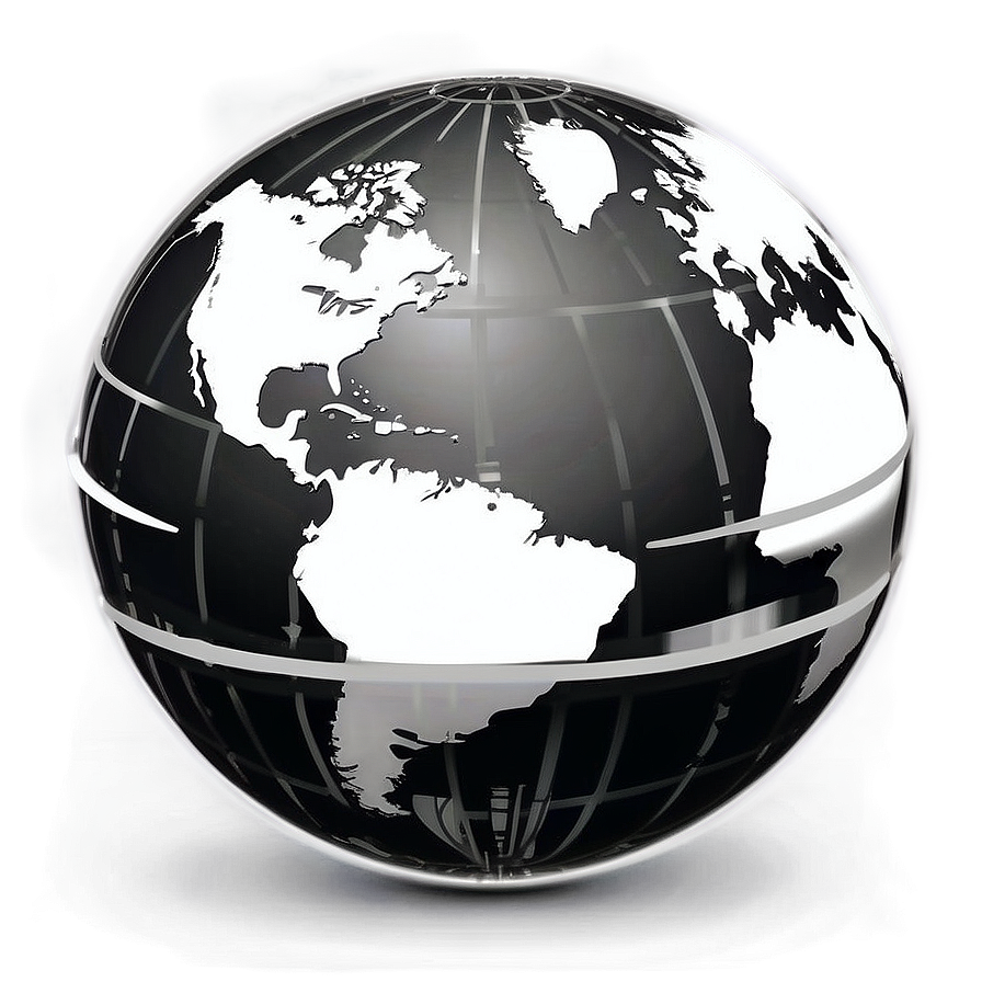 Monochrome Globe Design Png Ywg PNG image