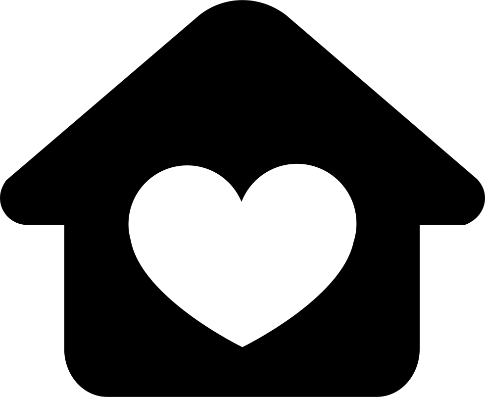 Monochrome Heart Home Icon PNG image