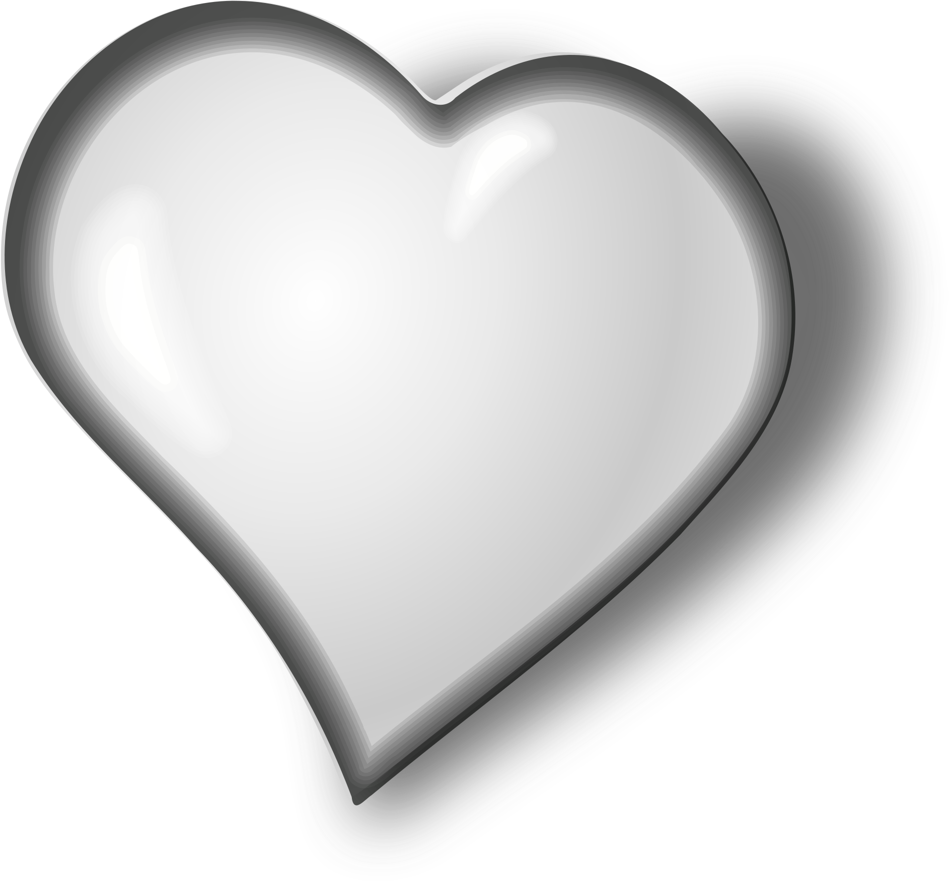 Monochrome Heart Icon PNG image