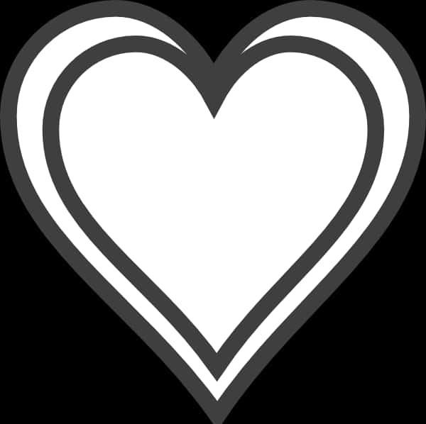 Monochrome Heart Outline PNG image