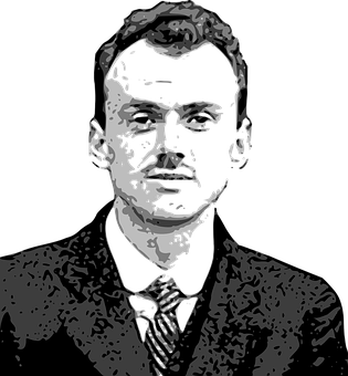 Monochrome Man Portrait PNG image