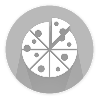 Monochrome Pizza Icon PNG image