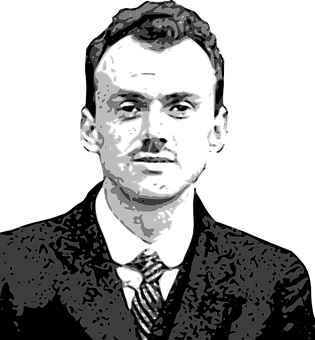 Monochrome Portrait Stylized Man PNG image