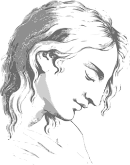 Monochrome Profile Silhouette Art PNG image