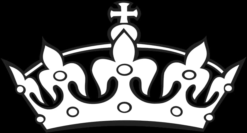 Monochrome Royal Crown Graphic PNG image
