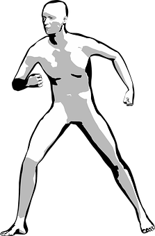Monochrome Running Man Silhouette PNG image