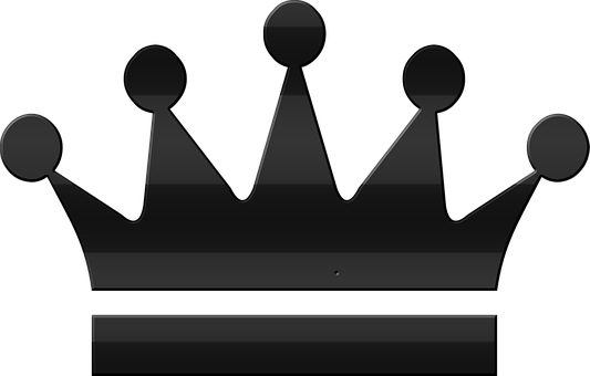 Monochrome Silhouette Crown Graphic PNG image