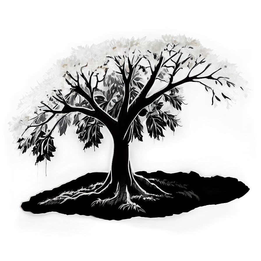 Monochrome Tree Art Png 3 PNG image