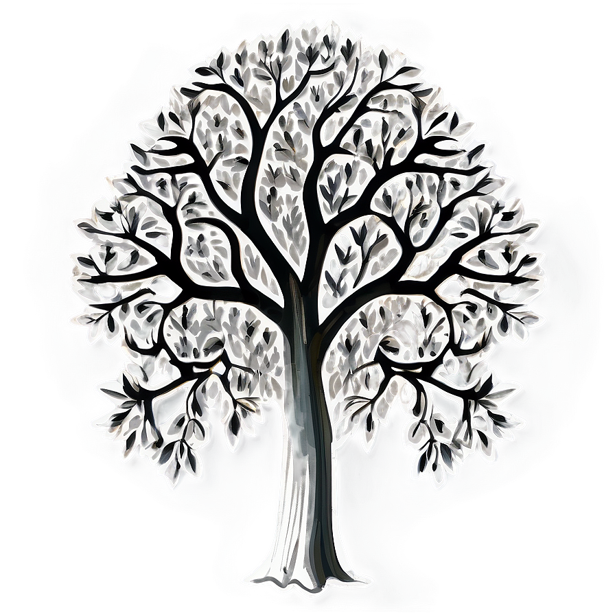 Monochrome Tree Art Png Dlf74 PNG image